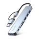Переходник USB-хаб 8в1 WALKER WHUB-53 с разъемом USB/Type-C Grey - изображение 2