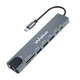 Переходник USB-хаб WALKER WHUB-63 8в1 с разъемом Type-C Grey - изображение 1