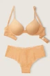 Комплект білизни Pink Victoria’s Secret Push-up Помаранчевий 34D-S - изображение 1