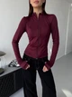 Жіноча кофта на блискавці з коміром стійкою Uaclothes 42 Бордовий (like36598-170251364) - изображение 3