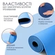 Килимок для йоги та фітнесу EVAPOL TPE 1830х610х6мм темно-синій / блакитний - зображення 4