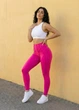 Женские спортивные лосины розовые с внешними моделирующими швами L (70252SZ41) - изображение 8