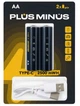 Аккумуляторные батарейки PLUS MINUS AA Type-C 1.5V 2500mAh 2pcs - изображение 1
