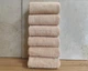 Набор турецких махровых однотонных полотенец Zeron 6 штук 50х90 Beige плотность 500 г/м2 - изображение 1