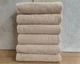 Набор турецких махровых однотонных полотенец Zeron 6 штук 70х140 Beige плотность 500 г/м2 - изображение 1