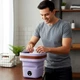 Складная мини-стиральная машина 6л 29,5x29,5x29см вертикальная механическая фиолетовая модель TS-8806 - изображение 3