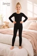 Термо костюм для дівчаток Thermal начіс лосини лонгслів Sevim Kids розмір 5-6 років 116 см арт 7078-7145 Чорний - зображення 2