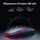 Беспроводная мышка 2в1 Bluetooth+USB 2.4G с RGB подсветкой и аккумулятором 300 mAh (тихий клик, 1600 DPI), черная - изображение 3