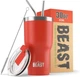Термостакан Beast Tumbler 900 мл (30 oz), із нержавіючої сталі, вакуумна ізоляція, + 2 трубочки та щіточка - зображення 1