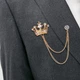 Чоловіча брошка «Crown/Корона», ошатна брошка-прикраса для піджака та одягу Золотиста - зображення 4