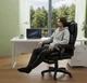 Кресло офисное Diego Comfort Pro эргономичное с подставкой для ног экокожа, черное - изображение 14