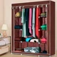 Тканный шкаф HCX Storage Wardrobe для хранения одежды и вещей, бордовый - изображение 6