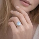 Серебряное кольцо с лунным камнем 17,5 размер - изображение 2