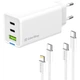 Зарядний пристрій ColorWay GaN Mini 65W PD Port PPS USB (USB-2C1A) cable Type-C&Lightning (CW-CHS058PDCL-WT) - зображення 10