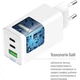 Зарядний пристрій ColorWay GaN Mini 65W PD Port PPS USB (USB-2C1A) cable Type-C&Lightning (CW-CHS058PDCL-WT) - зображення 3