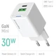 Зарядное устройство ColorWay GaN Mini 30W PD Port PPS USB (Type-C PD + USB QC4.0) white (CW-CHS053PD-WT) - изображение 2