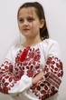 Вишиванка для дівчинки Piccolo Білослава Біла з червоною вишивкою 100% віскоза (штапель)| Розмір 146 - изображение 1