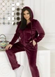 Женский спортивный костюм велюр 4139061 M-L (46-48) Бордовый - изображение 3