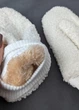 Теплые зимние перчатки с мехом, варежки из плюшевой ткани для зимы женские INNOE 85005-4, Молочный - изображение 2