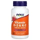 Витамины NOW Foods Витамин D3 с витамином К2 1000 МЕ/45 мкг 120 капсул NOW00369 - изображение 1