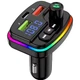 FM трансмиттер PERVOI CTC-732 с зарядкой 2xUSB Type-C Bluetooth поддержка MP3 RGB подсветка для автомобиля - изображение 1