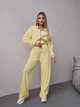 Жіночий велюровий костюм (кофта+штани+топ) Uaclothes 46-48 Жовтий (like36627-170531350) - изображение 4