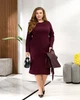 Жіночий комплект (сукня міді+жилет з еко-шкіри) Uaclothes 52-54 Бордовий (like36643-170691396) - изображение 3