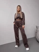 Жіночий велюровий костюм (кофта+штани+топ) Uaclothes 46-48 Коричневий (like36636-170621350) - зображення 1