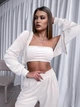 Жіночий велюровий костюм (кофта+штани+топ) Uaclothes 42-44 Молочний (like36628-170541349) - изображение 4