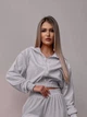 Жіночий велюровий костюм (кофта+штани+топ) Uaclothes 42-44 Сірий (like36637-170631349) - изображение 3