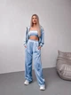 Жіночий велюровий костюм (кофта+штани+топ) Uaclothes 42-44 Блакитний (like36629-170551349) - зображення 5