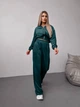 Жіночий велюровий костюм (кофта+штани+топ) Uaclothes 42-44 Зелений (like36632-170581349) - зображення 5