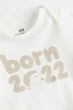 Костюм боді+штани+шапка H&M 979605-694 74см молочний барашки 2022 - зображення 2