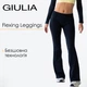 Жіночі безшовні легінси кльош із заниженою посадкою Giulia FLEXING LEGGINGS JIVE S/M Black,еластичні лосини з мікрофібри, для спорту - зображення 1