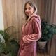 Халат жіночий плюшевий темно-пудровий 54-56 р H64 Ananasko - зображення 3