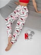 Штани піжамні плюшеві Hello Kitty білого кольору, теплі домашні штани Хеллоу Кітті S-M - зображення 7