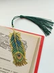 Металева закладка для книг ''Перо Павича'' із напівпрозорими вставками. мп-008 - зображення 4