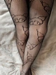 Колготки чорні в сітку з принтом Kuromi Hello Kitty, колготки з принтом Куромі Хелоу Кітті, one size - зображення 7