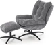 Крісло для відпочинку Halmar PESTO з підставкою для ніг та функцією люльки Сіре (5905248135741) - зображення 3