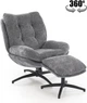 Крісло для відпочинку Halmar PESTO з підставкою для ніг та функцією люльки Сіре (5905248135741) - зображення 5