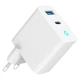 Зарядное устройство Gembird 1xUSB-C PD30W + 1xUSB QC3.0 LED white (TA-UC-PDQC30L-W-01) GEMBIRD TA-UC-PDQC30L-W-01 929027 - изображение 2
