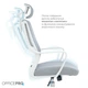 Офісне крісло OfficePro Harmony OC310-W-LG-LG (OC310-W-LG-LG) OfficePro OC310-W-LG-LG 928985 - зображення 6