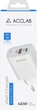 Сетевое зарядное устройство для ACCLAB 45W USB-A USB-C PD3.0 QC4.0 White (AL-TC452) - изображение 2