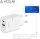 Сетевое зарядное устройство для ACCLAB 45W USB-A USB-C PD3.0 QC4.0 White (AL-TC452) - изображение 4