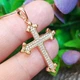 Крестик Xuping Jewelry длина с ушком 3.6см на цепочку до 4мм медзолото позолота 18К цирконий к360 - изображение 2