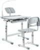 Комплект FunDesk Парта + Стул-трансформер с лампой и подставкой для книг Bellissima grey - изображение 1