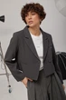 Короткий классический жакет с асимметричным низом Lurex Темный серый One Size (3388) - изображение 4