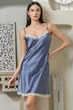 Нічна атласна сорочка Mia-Amore 8730-4 48(XL) Синій - зображення 2