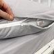 Детский комплект однотонного постельного белья для кровати 160х80 см с пододеяльником 140х110 см Oh My Kids «Light Gray» натуральный хлопок - изображение 4