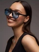Очки солнцезащитные авиатор Aviator черные с голубыми линзами - изображение 3